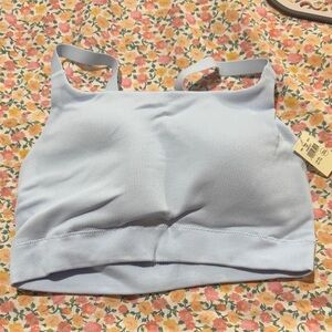 Aerie Light Blue Ribbed Sports Bra